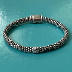 LAGOS Caviar Lux Three Diamond X Station Bracelet Sterling Silver (925)